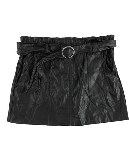 bar III Womens Faux Leather Mini Skirt black XL