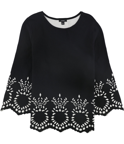 Alfani Womens Pineapple Knit Sweater black XS
