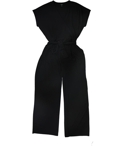 Alfani Womens Belted Surplice Jumpsuit black XS