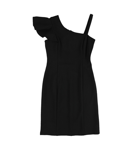 bar III Womens Ruffle Asymmetrical Bodycon Dress black XS