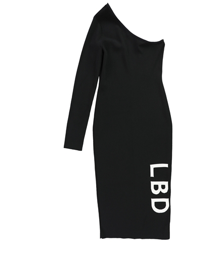 bar III Womens LBD Asymmetrical Sweater Dress black S