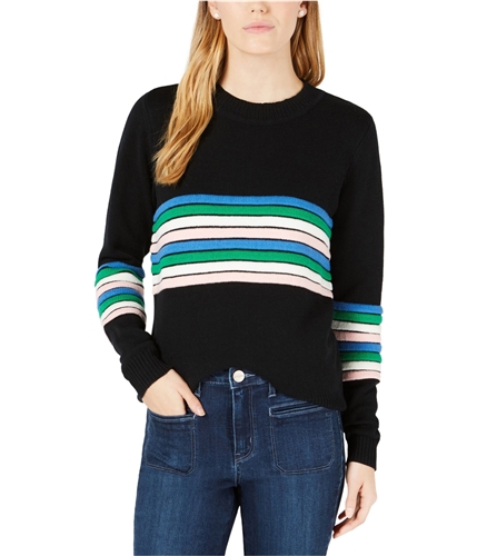 maison Jules Womens Novelty Stripe Knit Sweater black XXS