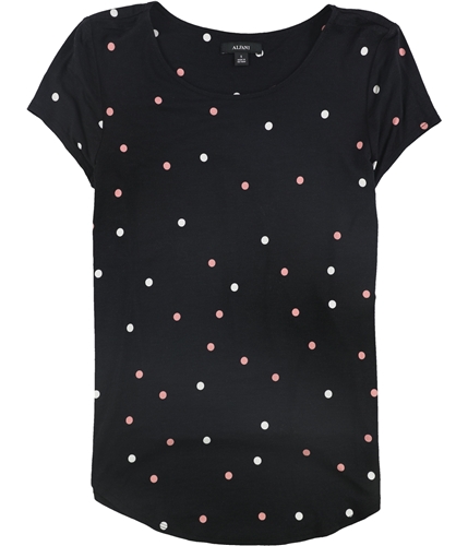 Alfani Womens Polka Dot Basic T-Shirt black S