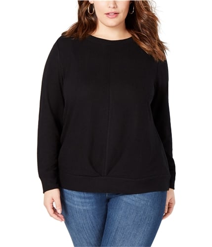 I-N-C Womens Pleated Sweatshirt black 1X
