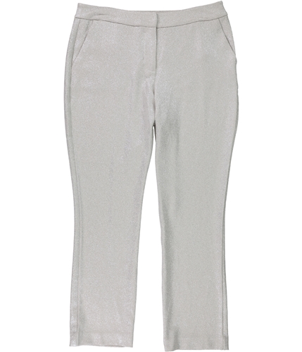 I-N-C Womens Foil Crepe Casual Cropped Pants white 4x27
