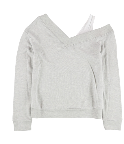 bar III Womens Asymmetrical Sweatshirt gray M