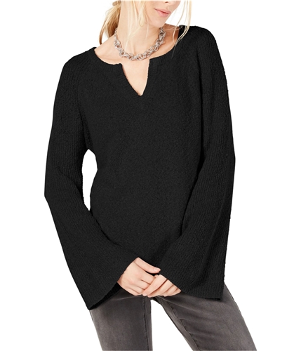 I-N-C Womens Fuzzy Knit Sweater black S