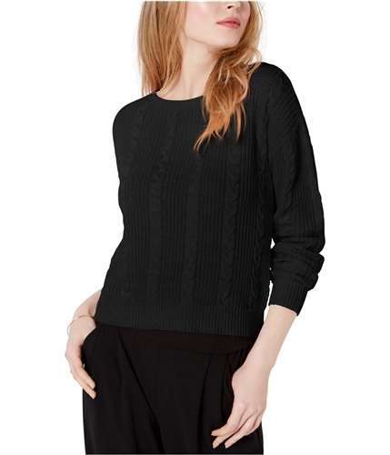 maison Jules Womens Bow-Back Knit Sweater black XS