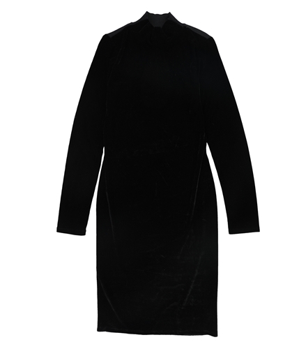 bar III Womens Velvet Sweater Dress black XS