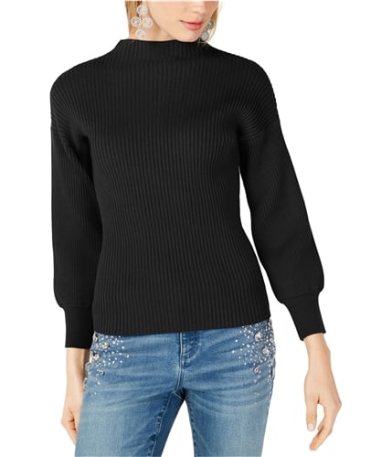 I-N-C Womens Ribbed Pullover Sweater black S