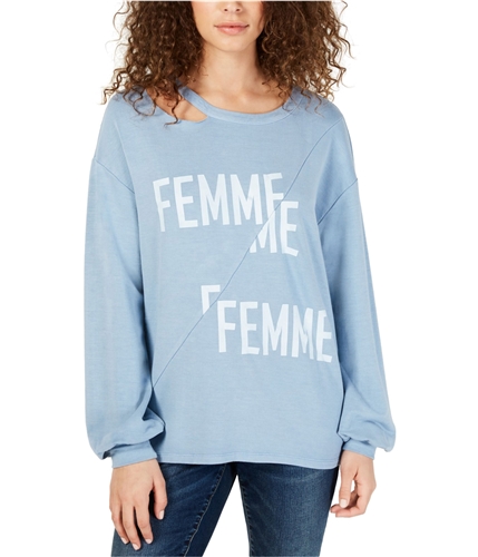 I-N-C Womens Femme Cutout Sweatshirt blue XS