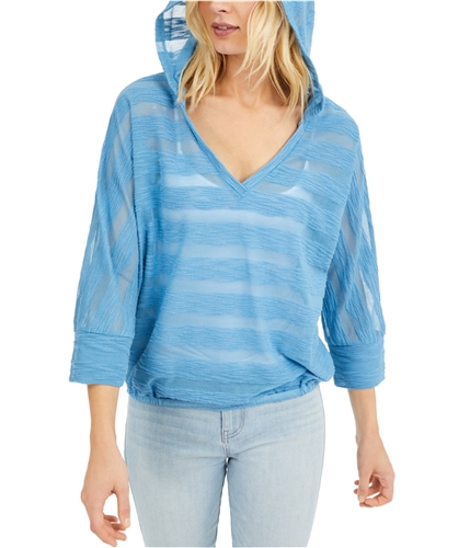 I-N-C Womens Stripe Pullover Blouse blue 2XL