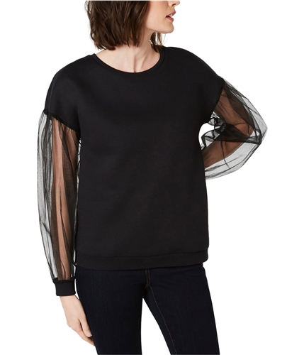 I-N-C Womens Long-Sleeve Illusion Sweatshirt black XS