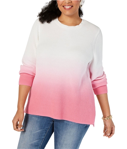 I-N-C Womens Ombre Pullover Sweater ltpaspink 1X