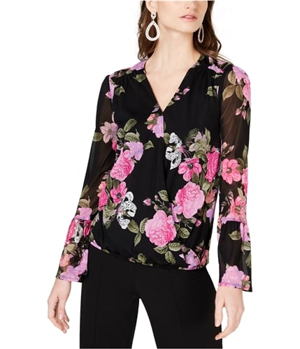 I-N-C Womens Floral Peasant Blouse wildlilies 2XL