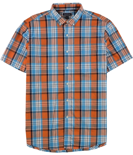Club Room Mens Plaid Button Up Shirt orange L