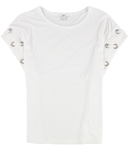 bar III Womens Grommet Embellished T-Shirt white L