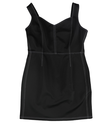 bar III Womens Top Stitch Bodice Sheath Dress black L