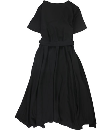 Alfani Womens Handkerchief Hem Wrap Dress black 14