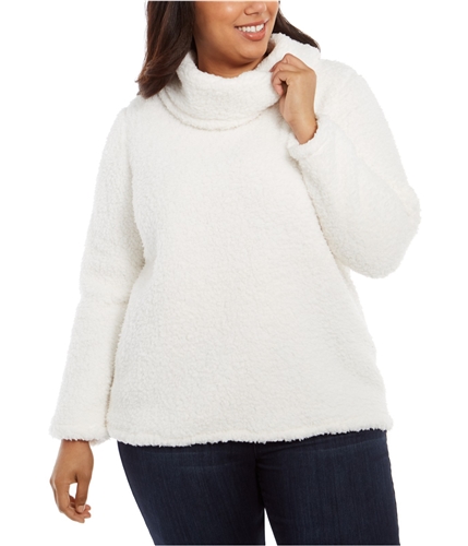 Style & Co. Womens Sherpa Sweatshirt cream 3X