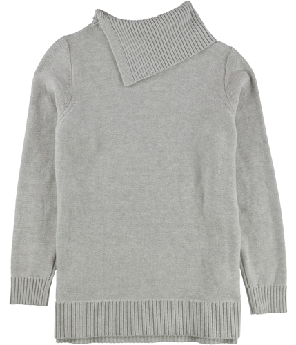 Charter Club Womens Patchwork Stitch Pullover Sweater gray L
