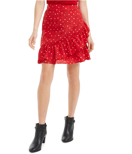 maison Jules Womens Cross-Ruffle A-line Skirt red XXS