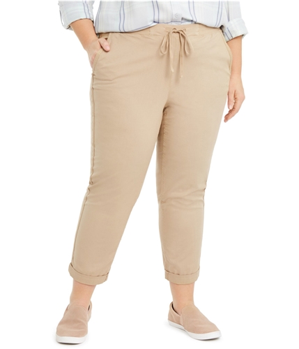 Style & Co. Womens Pull-On Twill-Tape Casual Trouser Pants almondkhaki 14W/25