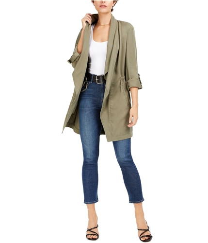 bar III Womens Drape-Front Anorak Jacket dustyolive XXS