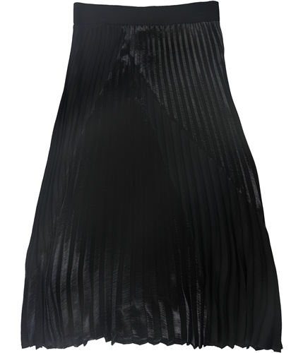 Alfani Womens Mixed-Media A-line Pleated Skirt black S