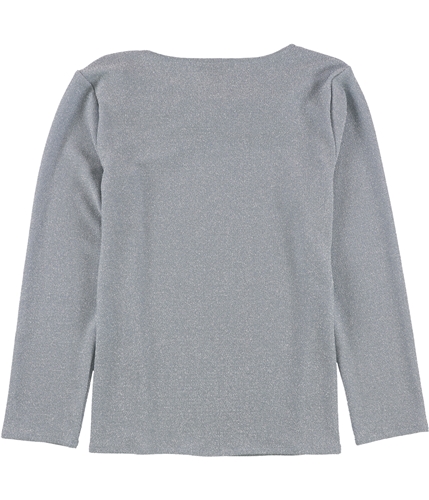 Alfani Womens Shiny Pullover Blouse ltpasblue S