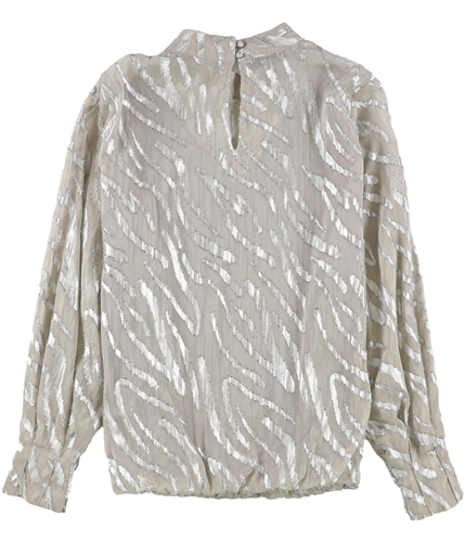 Alfani Womens Bubble Pullover Blouse beige S