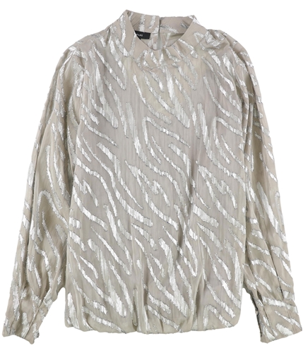 Alfani Womens Bubble Pullover Blouse beige S
