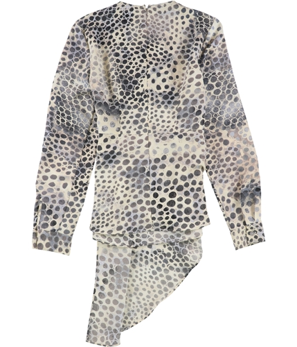 Alfani Womens Animal Print Pullover Blouse beige XS