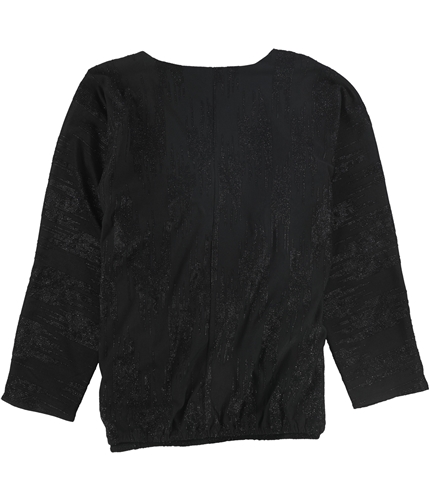 Alfani Womens Textured Pullover Blouse black M