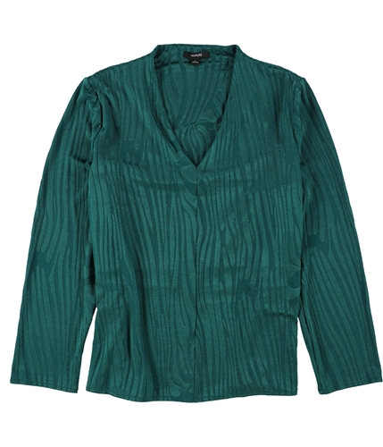 Alfani Womens Textured Pullover Blouse green S