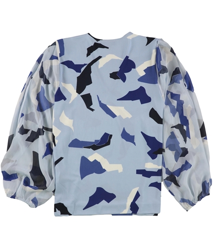 Alfani Womens Abstract Pullover Blouse blue XS