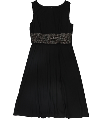 Jessica Howard Womens Glitter Midi Dress black 14W