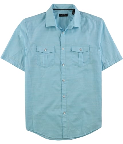 Alfani Mens Textured Button Up Shirt deepblack XL