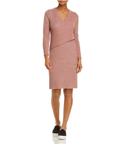 C/Meo Collective Womens Crossover Front Sweater Dress pinkblk S