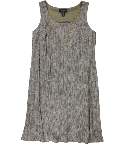R&M Richards Womens Necklace Shift Dress brown 14W