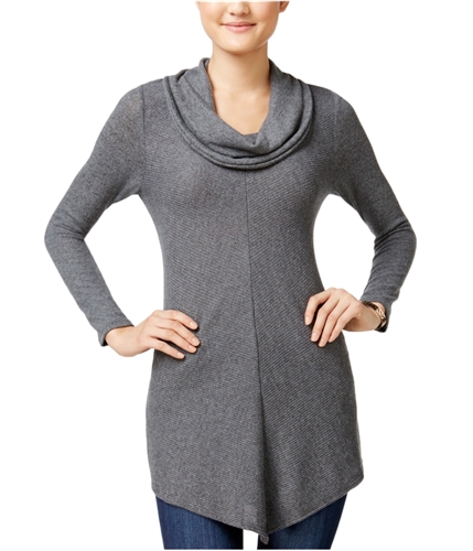 BCX Womens Cowl Neck Pullover Sweater charcoal L