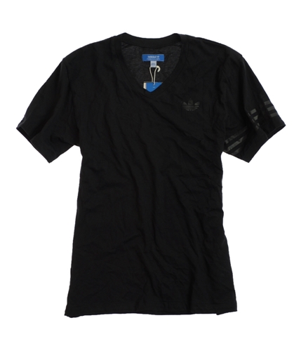 Adidas Mens Logo V-neck Graphic T-Shirt black L