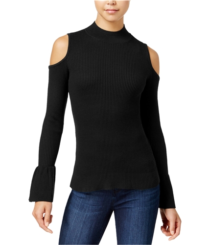 BCX Womens Cold-Shoulder Pullover Sweater black M