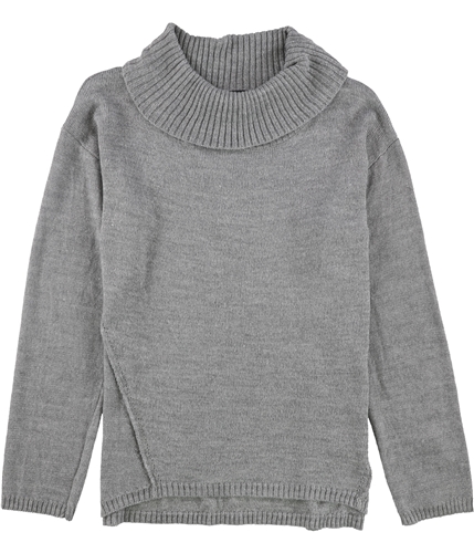 BCX Womens Metallic Cowl Neck Pullover Sweater heather XL