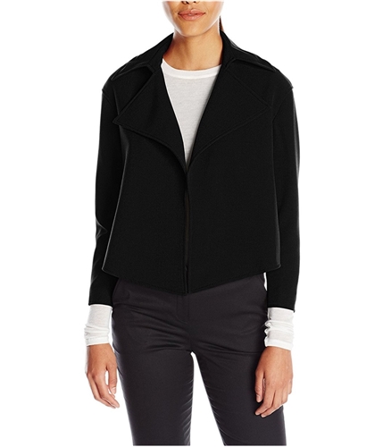 Anne Klein Womens Open-Front Cropped Jacket black 4