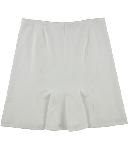 Nine West Womens Solid Flared Skirt white 14