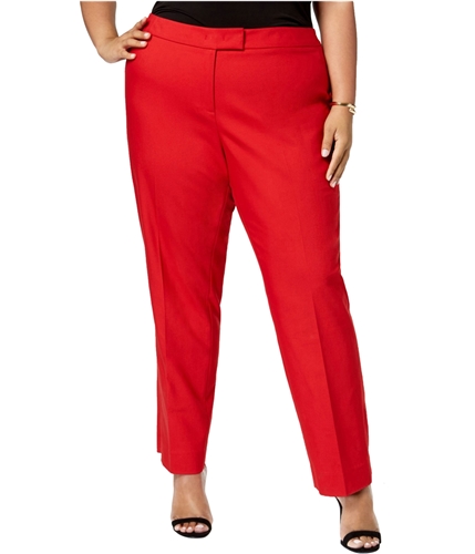 Anne Klein Womens Tab-Waist Dress Pants red 14W/28