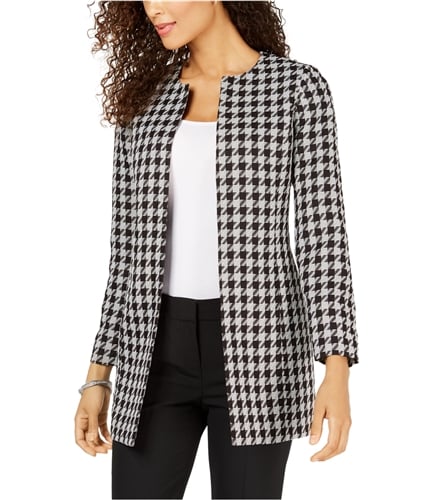 Buy a Kasper Womens Tweed Houndstooth Blazer Jacket