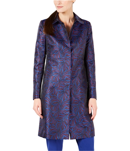 Anne Klein Womens Jacquard Coat brightblue 2