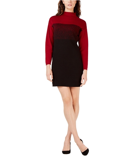 Anne Klein Womens Ombre Sweater Dress anneblktitanredcmb XXS